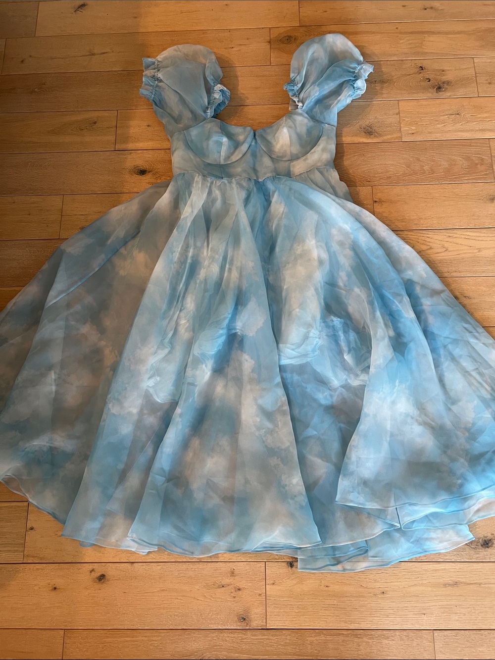 Selkie Sky-Print Blue Party Dress